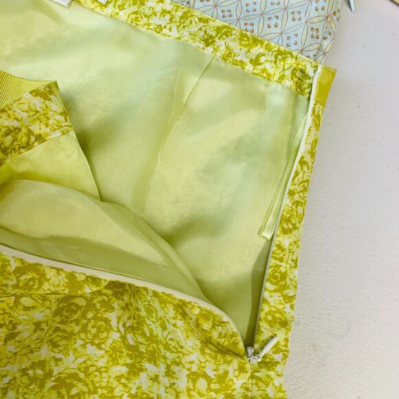 Womens VTG Banana Republic‎ Silk Skirt Lime Green Chartreuse Lined Size 10 - Picture 6 of 13